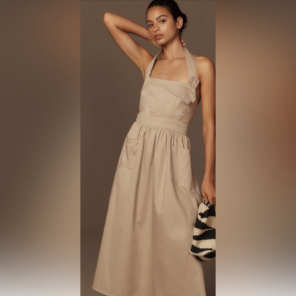 NWT Porridge Halter Utility Midi Dress